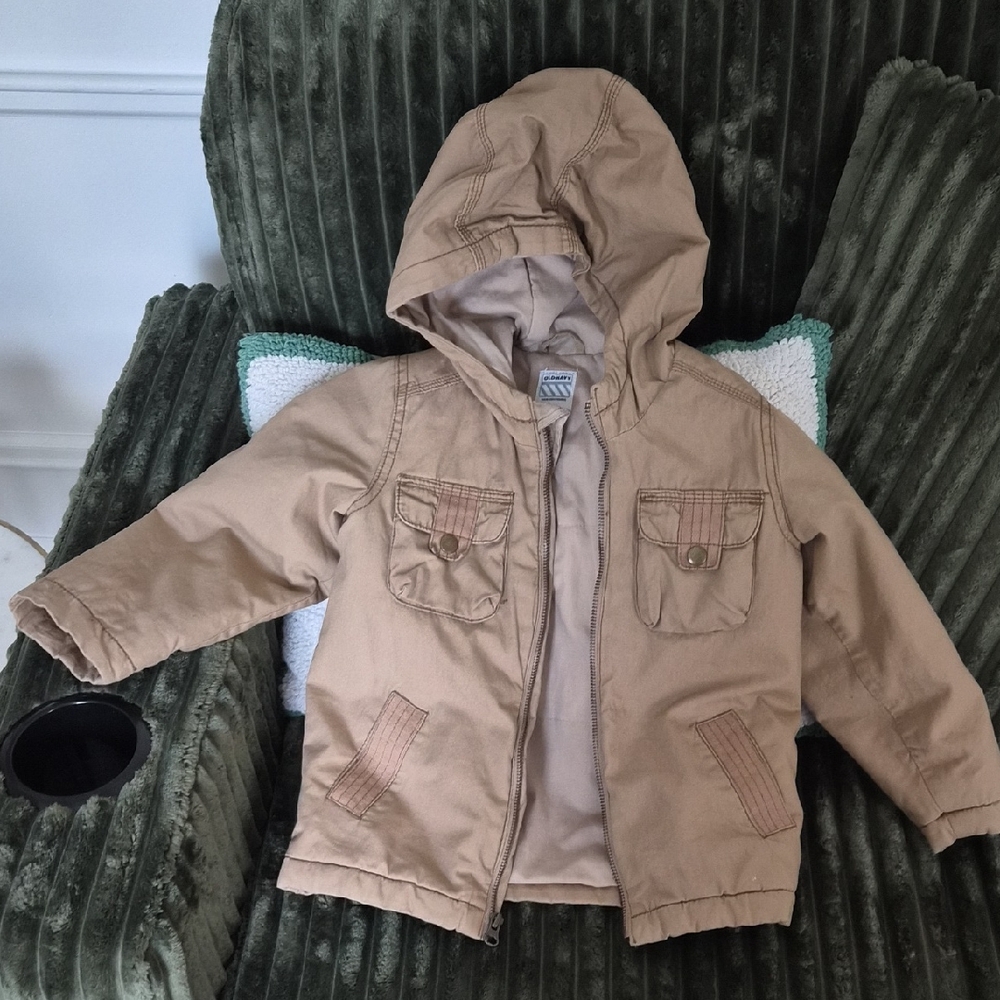 Kids Tan Hooded Jacket